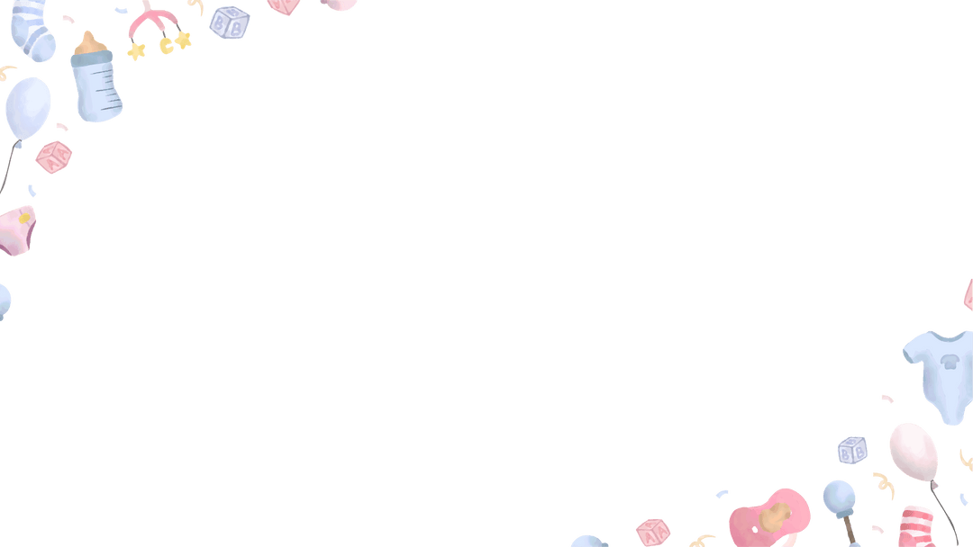 Decorative Transparent Baby Border Background with Pastel Baby Items