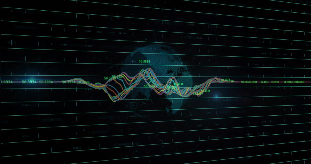 Futuristic Data Visualization Interface with Globe and Analytics