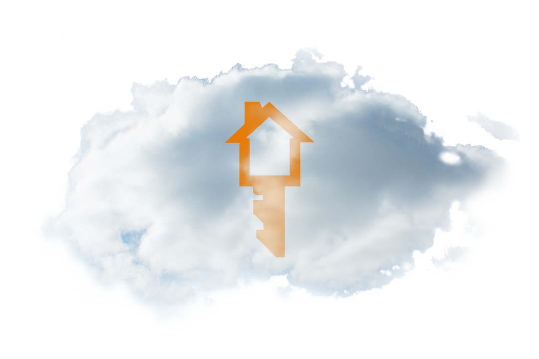 Transparent House Key in Cloud Illustration on Transparent Background - Download Free Stock Images Pikwizard.com