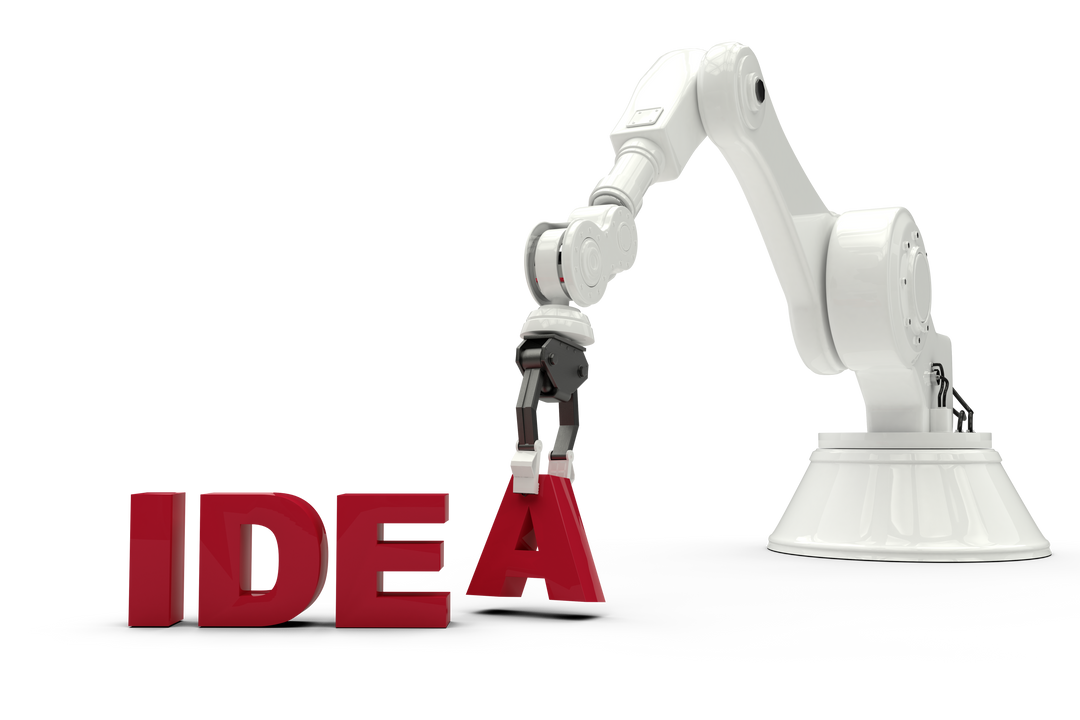 Robotic Arm Lifting Idea Text on Transparent Background - Download Free Stock Images Pikwizard.com