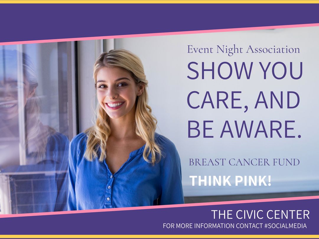 Smiling Woman Promoting Breast Cancer Awareness Fundraising Event - Download Free Stock Templates Pikwizard.com