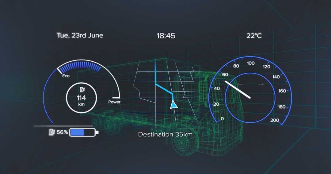 Augmented Reality Digital Car Dashboard Interface for Truck - Free Images, Stock Photos and Pictures on Pikwizard.com