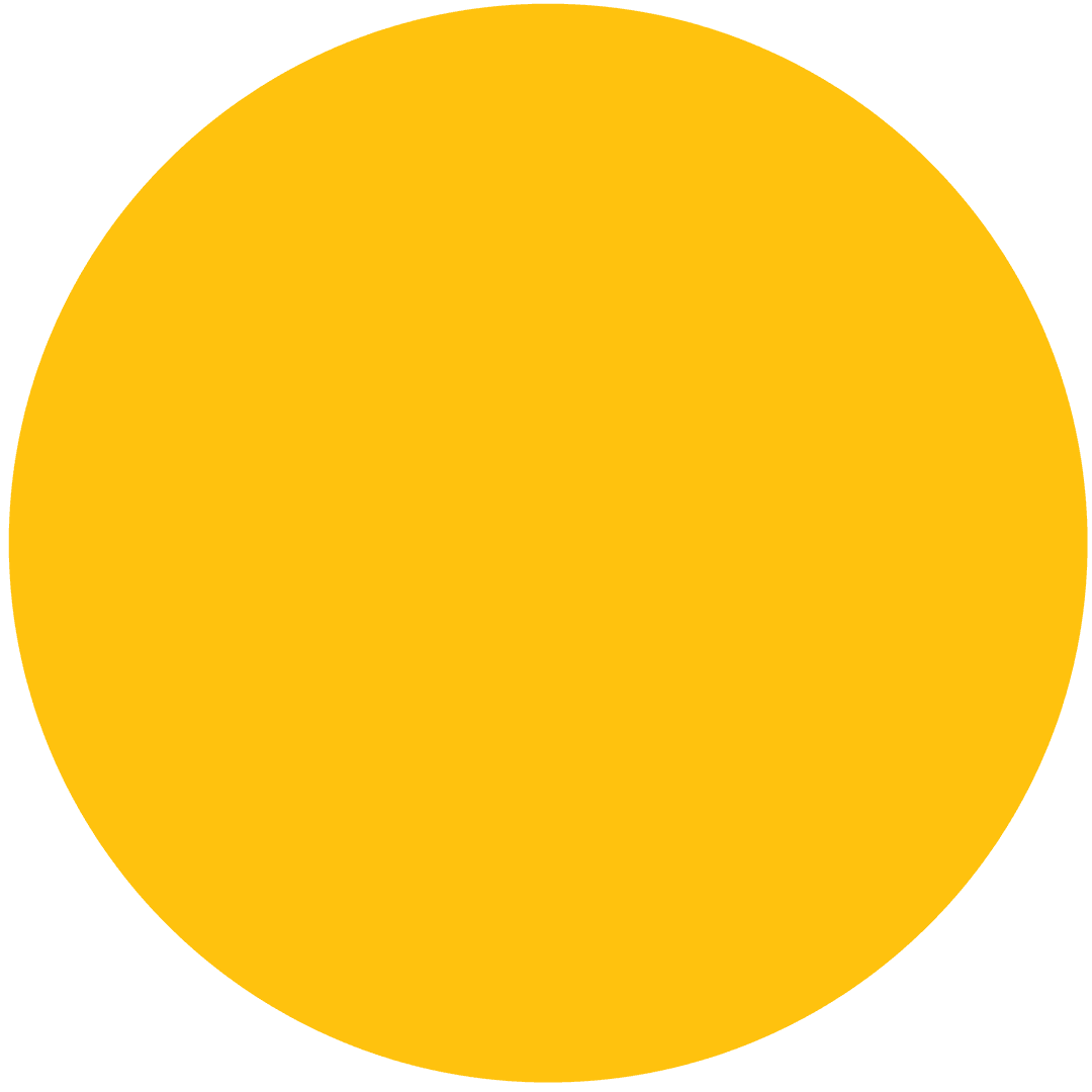 Bright Yellow Circle with Copy Space on Transparent Background