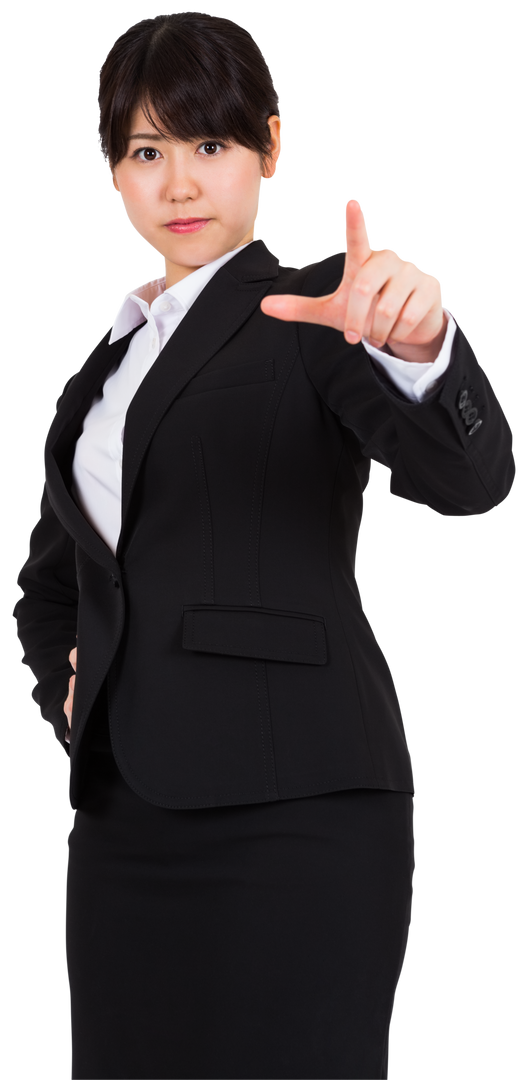 Businesswoman Pointing on Transparent Background Asian Professional - Download Free Stock Images Pikwizard.com