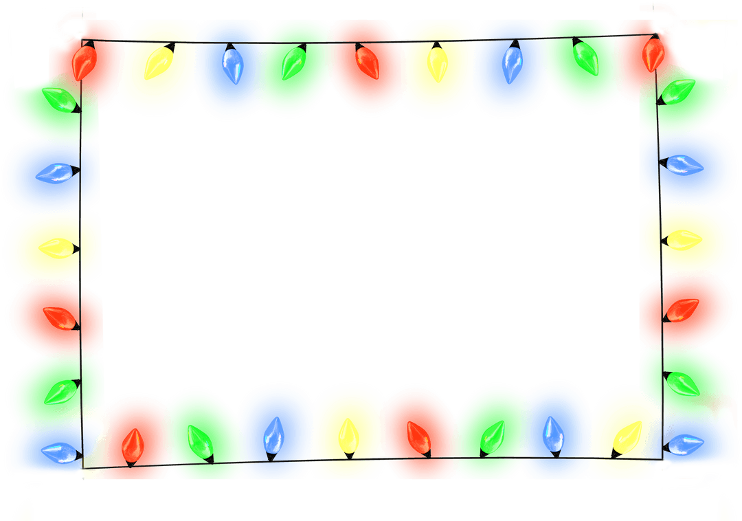 Transparent Colorful Decorative String Lights Frame - Download Free Stock Images Pikwizard.com