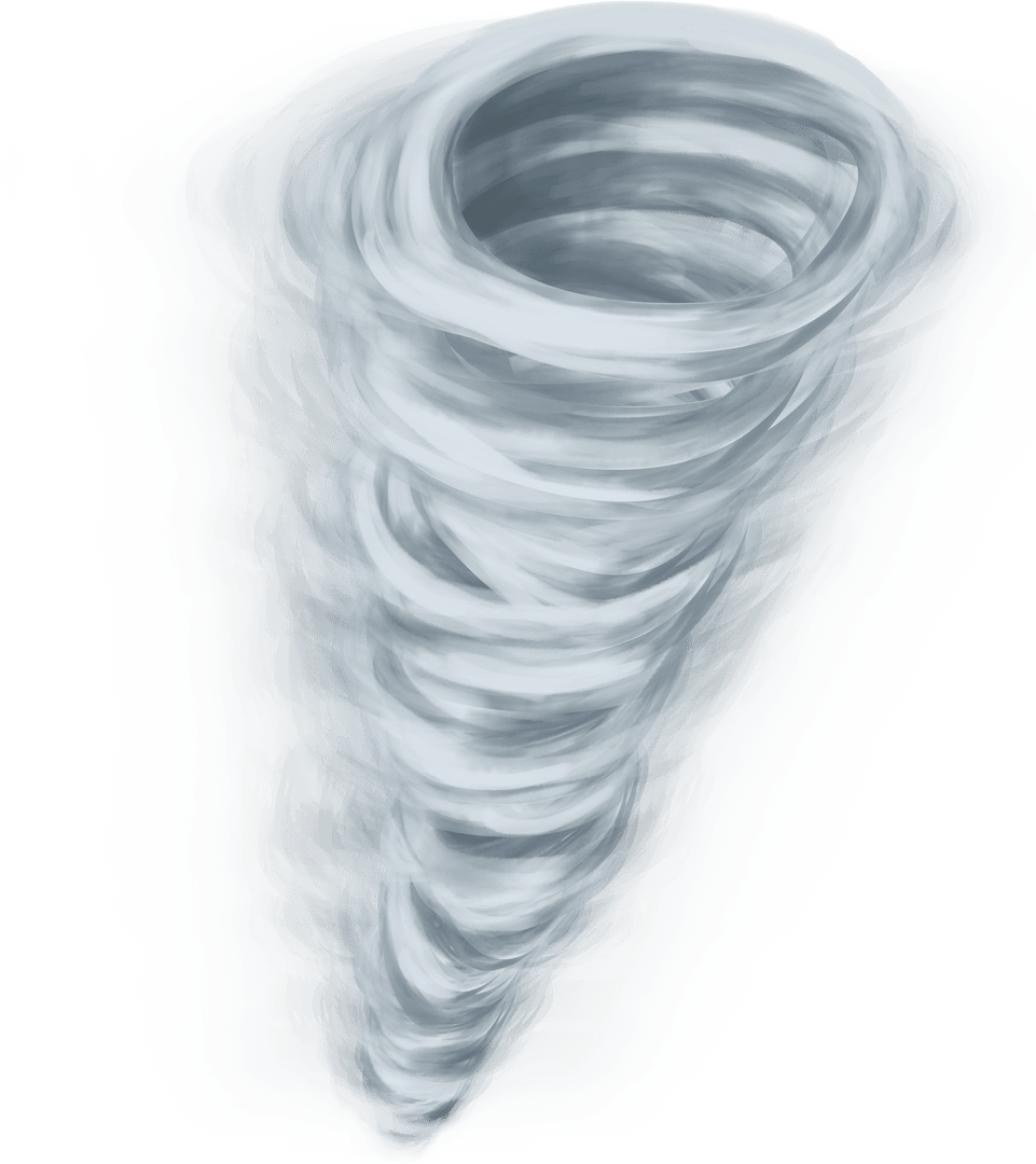 Dynamic Gray Whirlwind on Transparent Background