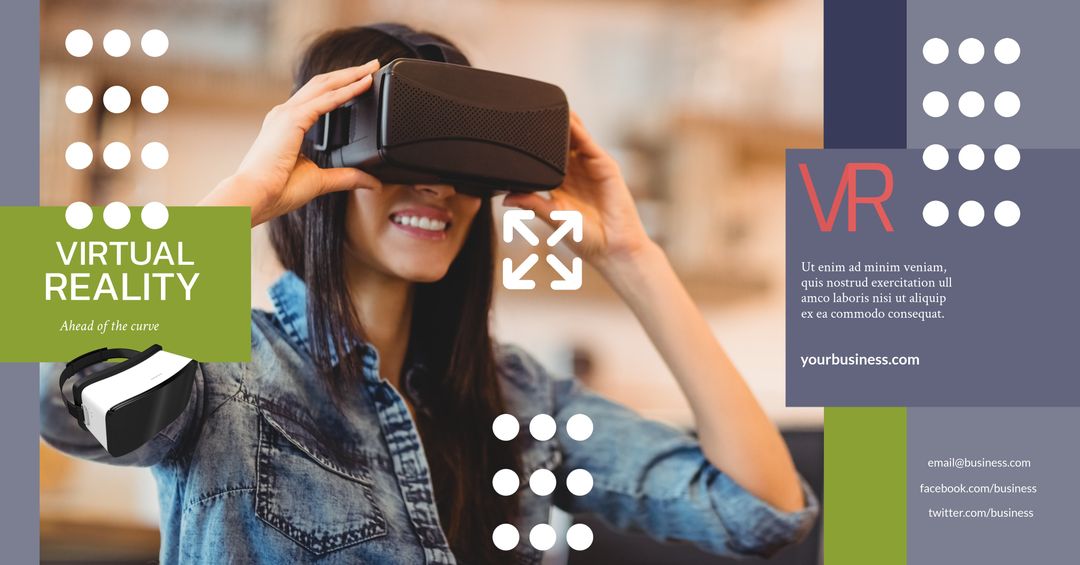 Excited Woman Exploring Virtual Reality Innovation