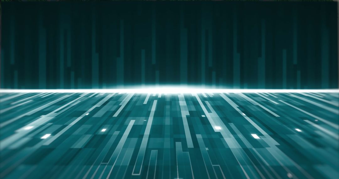 Digital Light Trails on Futuristic Blue Background