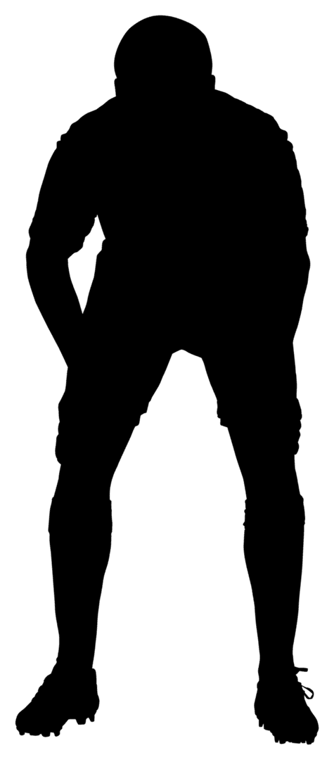 Silhouette of Man in Action Pose on Transparent Background