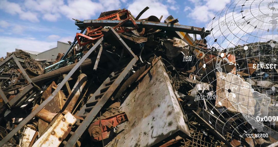 Industrial Scrap Heap Technology Overlay in Urban Scrapyard