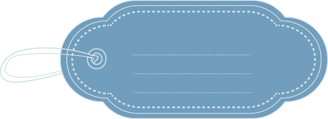 Stylish blue gift label transparent background