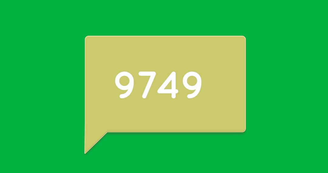Rising Numbers in Speech Bubble on Green Background Concept