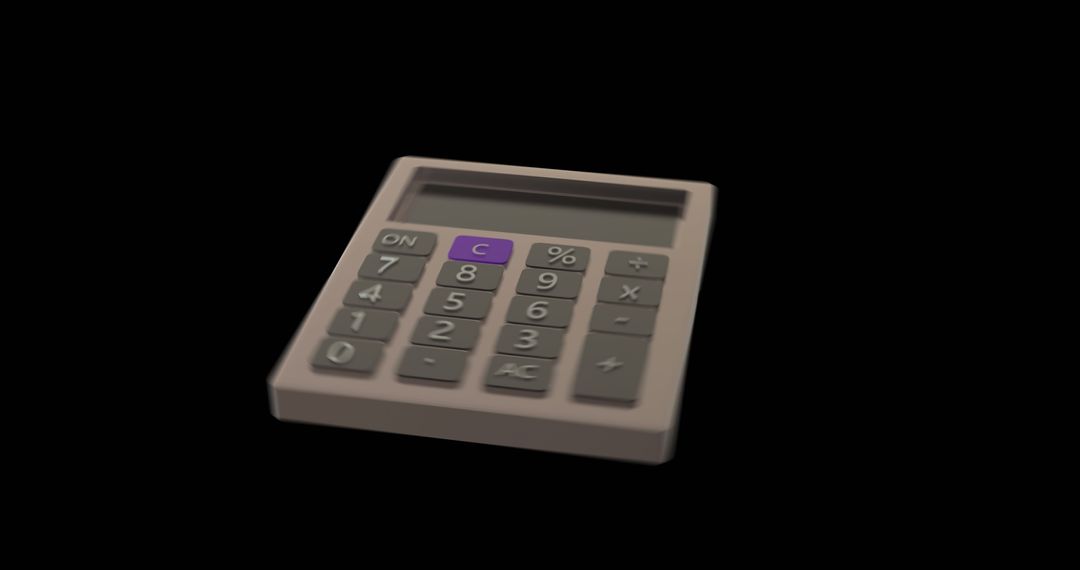 Moving Calculator on Black Background Illustrating Calculation Concepts