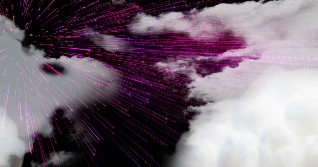 Radiating Purple Streaks in Dynamic Digital Sky