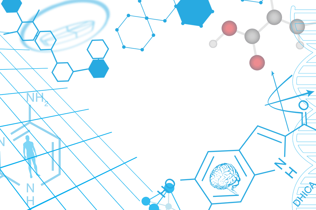 Molecular Structures Illustration on Transparent Background