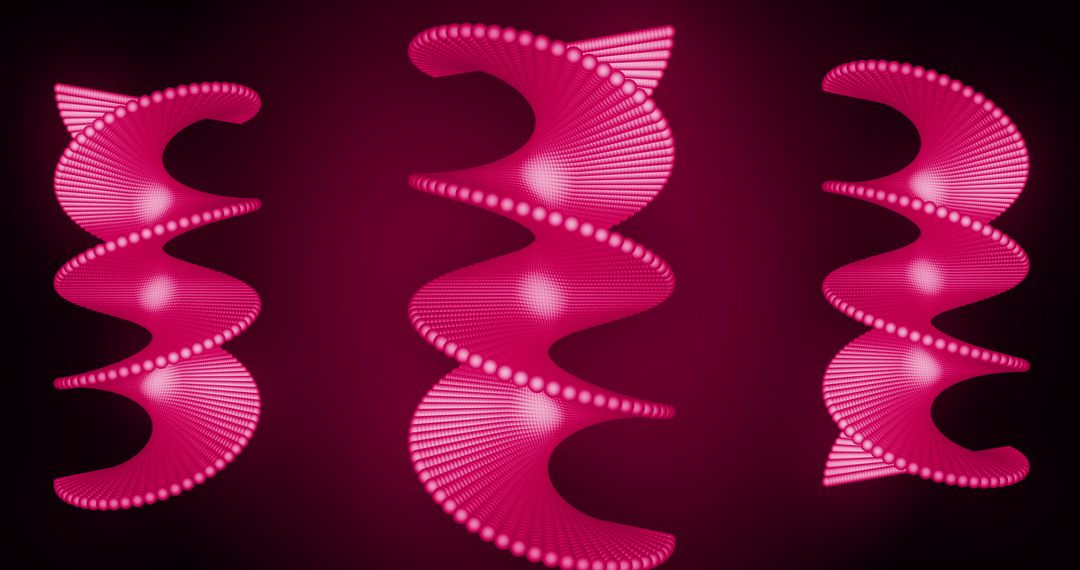 Digital 3D DNA Helix glows in Abstract Red Light