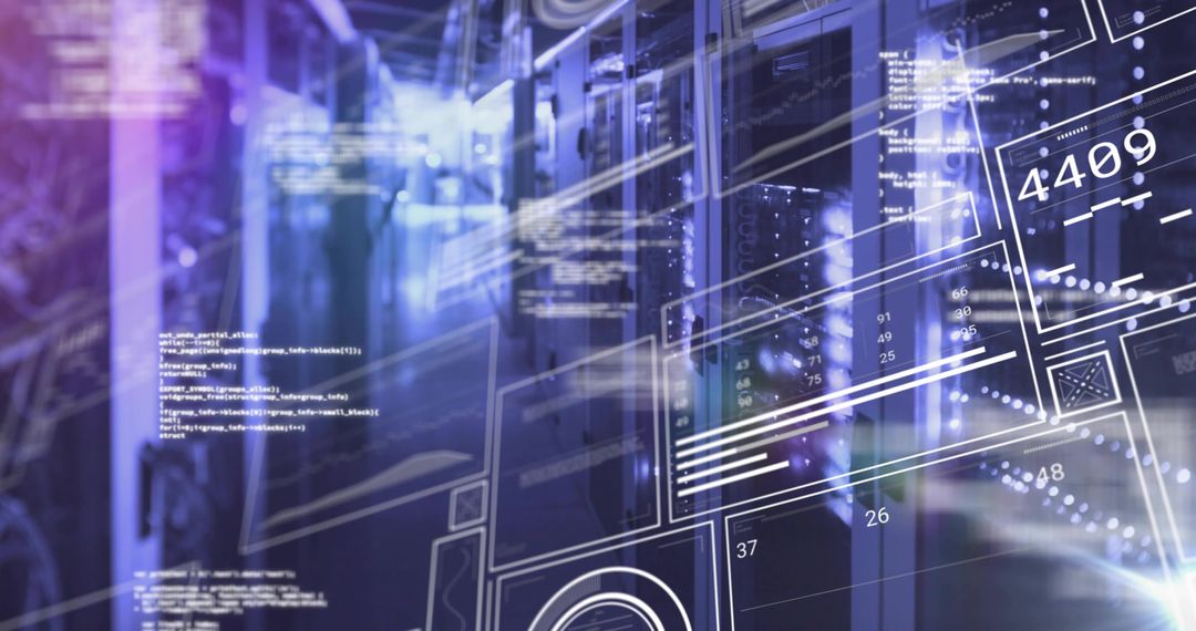 Virtual Data Center Concept with Digital Interface and Network Servers
