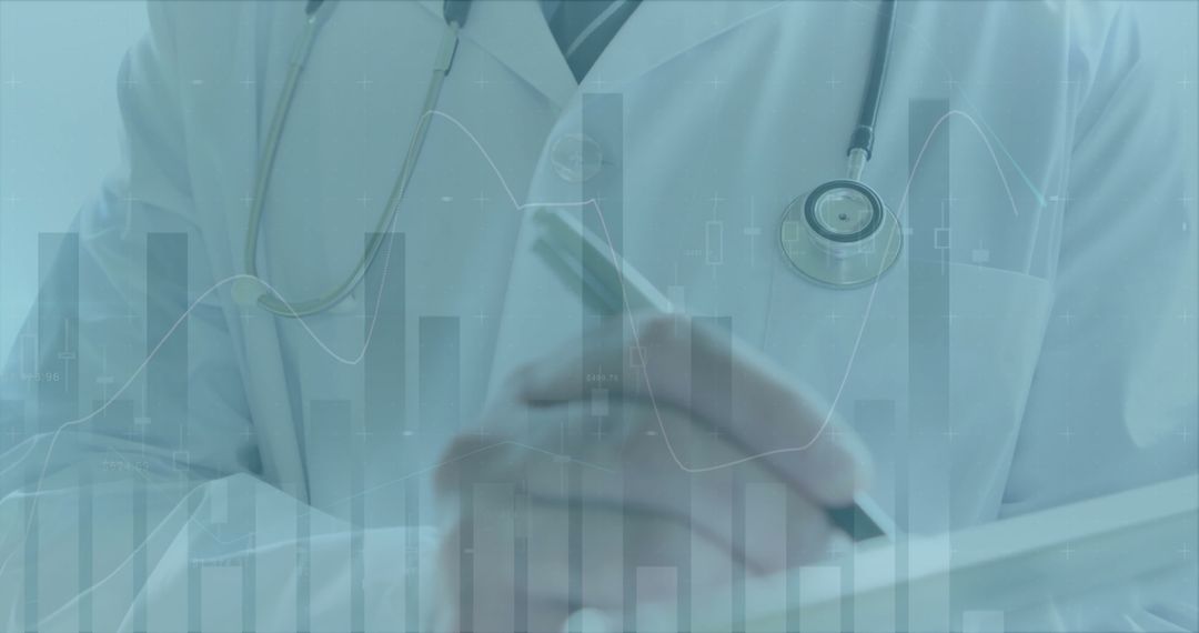 Doctor Analyzing Medical Data with Digital Tablet and Stethoscope