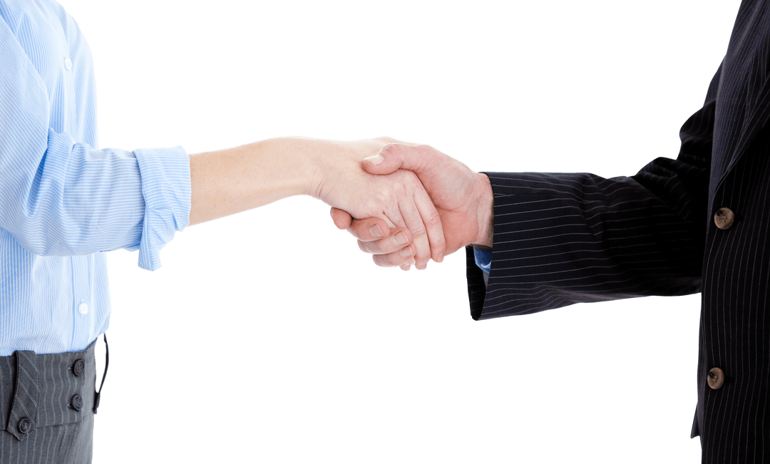 Transparent Handshake Between Businesspeople Closing Deal