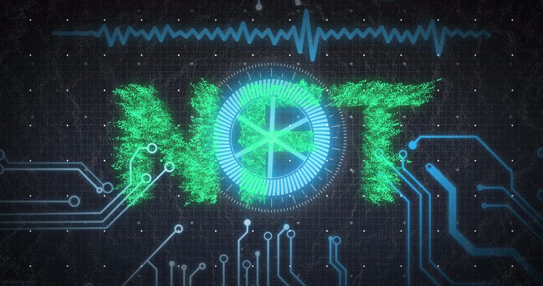 Futuristic Digital NFT Concept with Circuitry