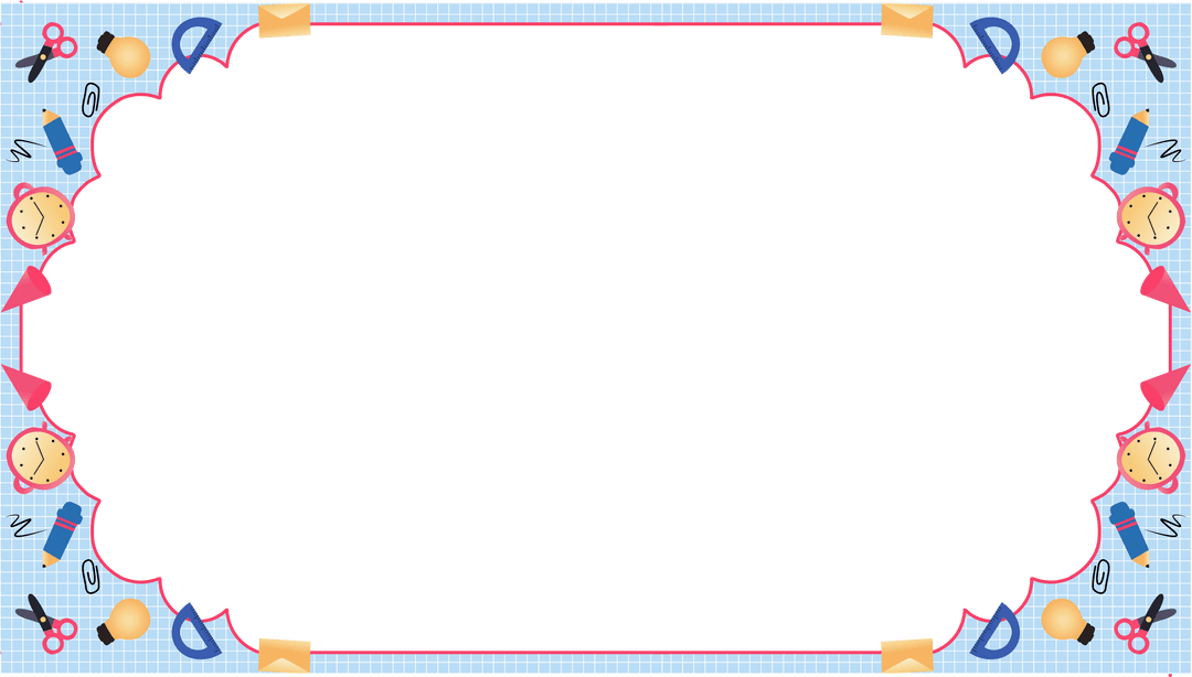 Colorful Flat Design Stationery Frame on Transparent Background