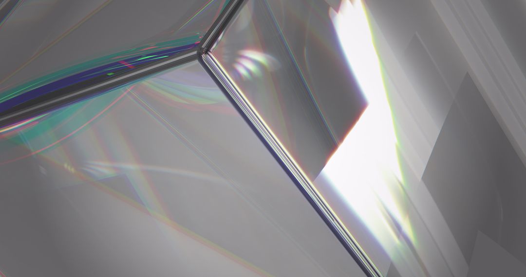 Abstract Cube with Prismatic Light Reflections