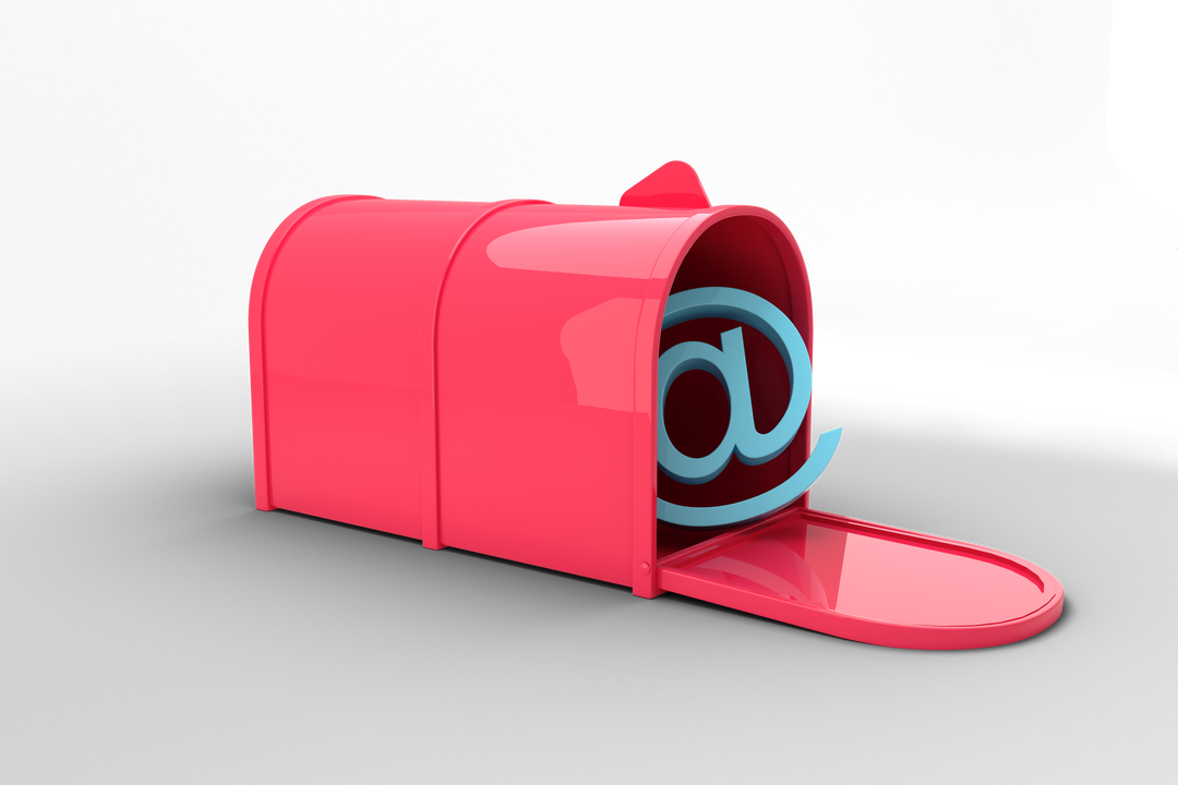 Red Mailbox with At Symbol on Transparent Background Representing Emails - Download Free Stock Images Pikwizard.com