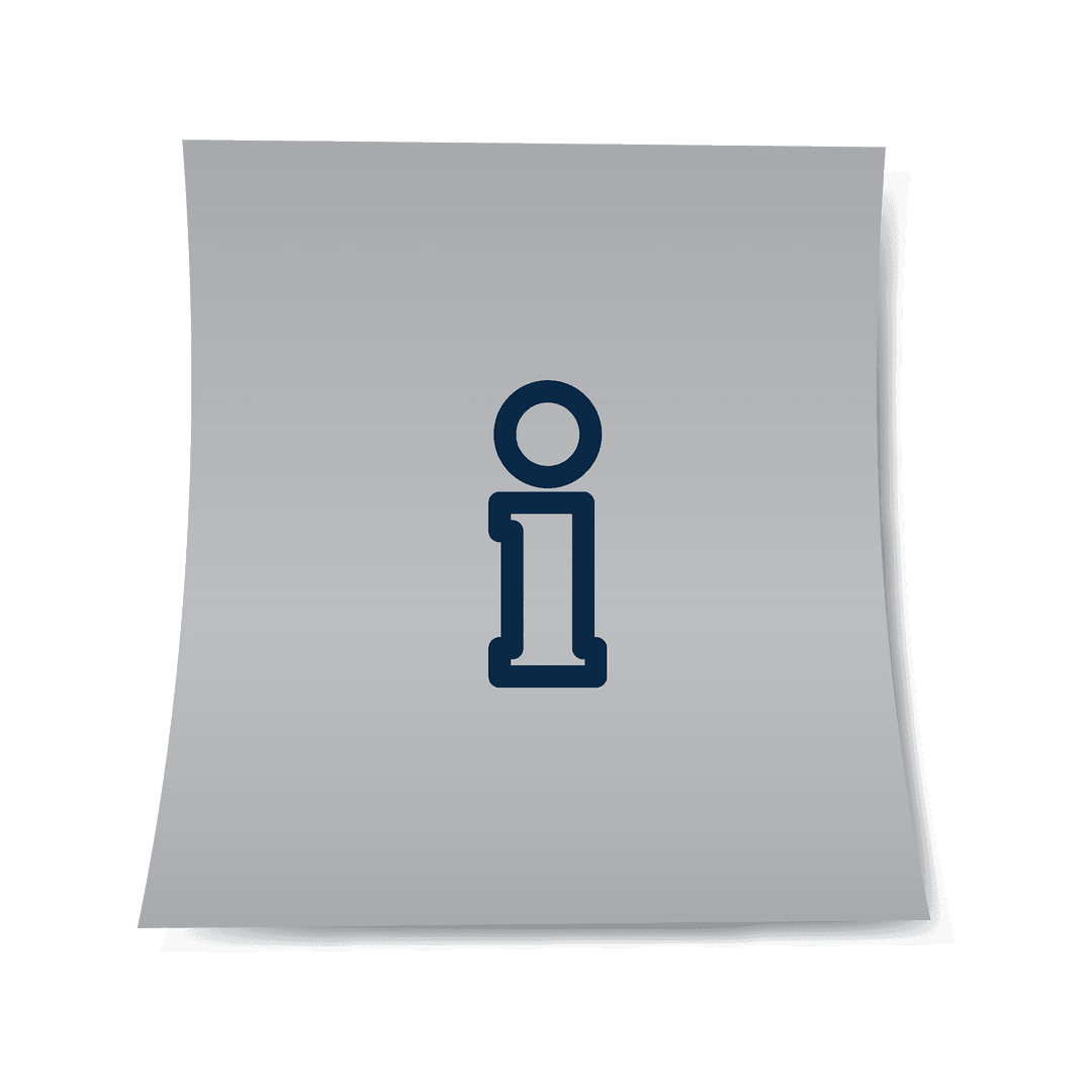 Information Icon on Transparent Sticky Note Background