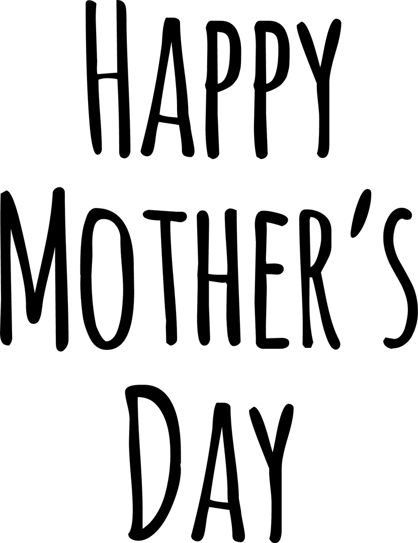 Mother's Day Text Transparent Background Decorative Design