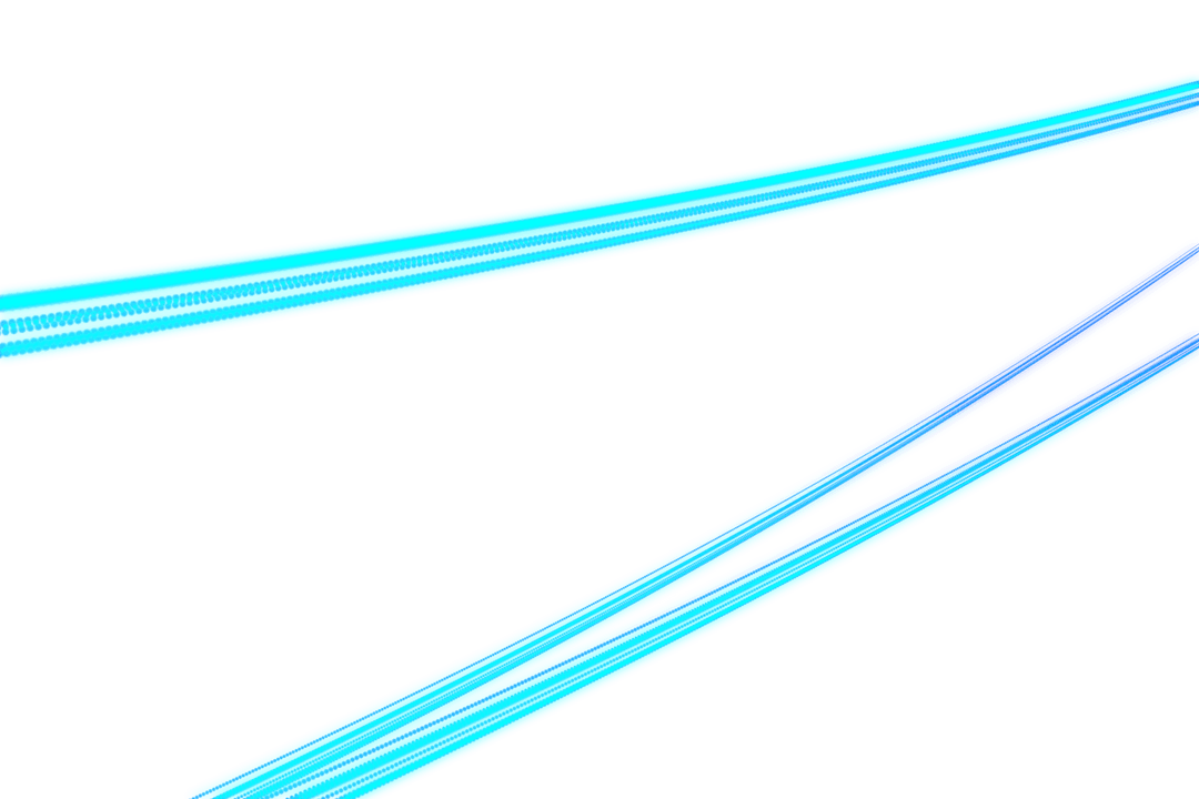 Vivid Blue Curved Lines on Transparent Background