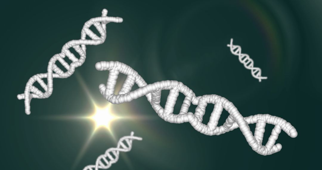 Futuristic 3D DNA Helix Glowing in Molecular Space