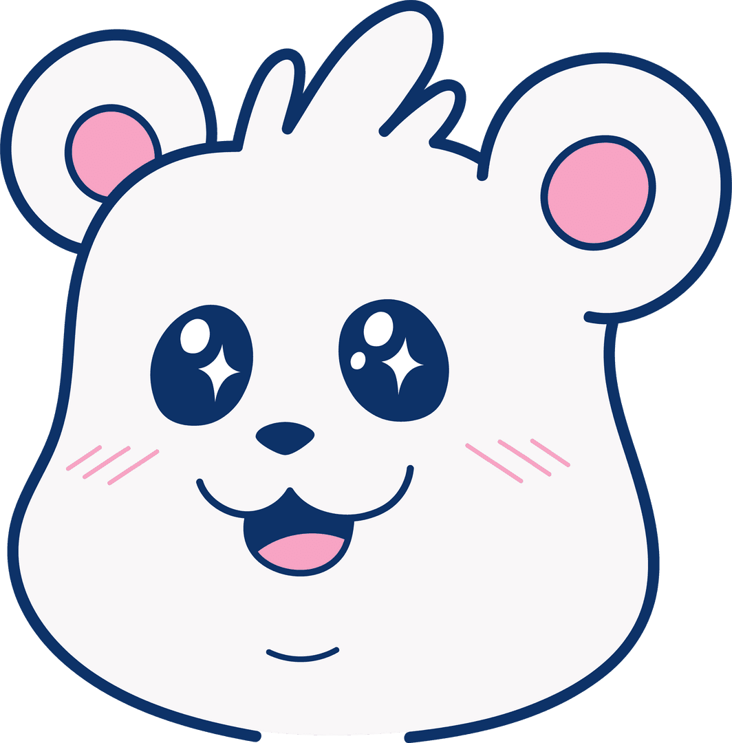 Cute Cartoon Bear Head with Transparent Background