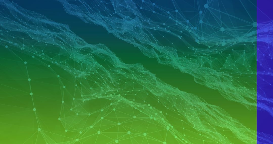 Abstract Digital Network on Green Gradient Background