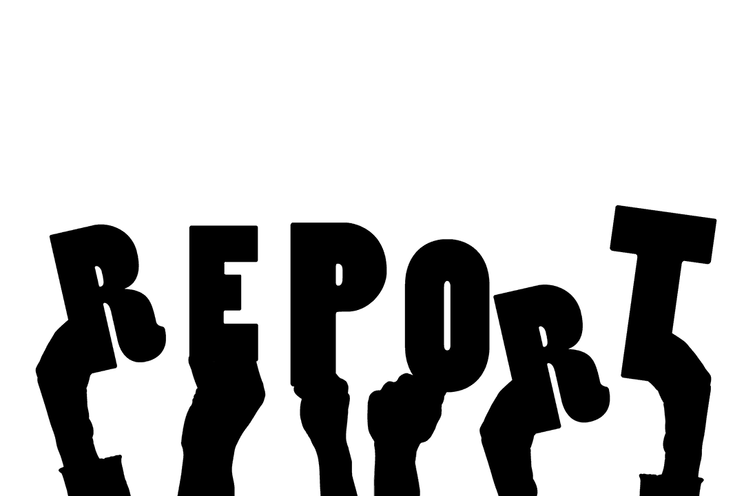 Vector Silhouette of Hands Holding Report on Transparent Background