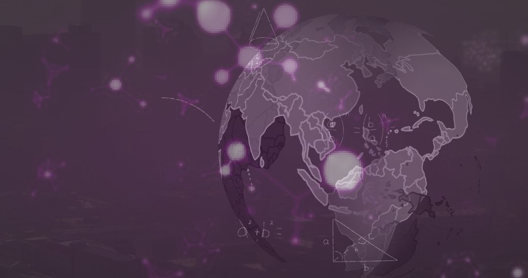 Futuristic Digital Interface with Globe and Scientific Data