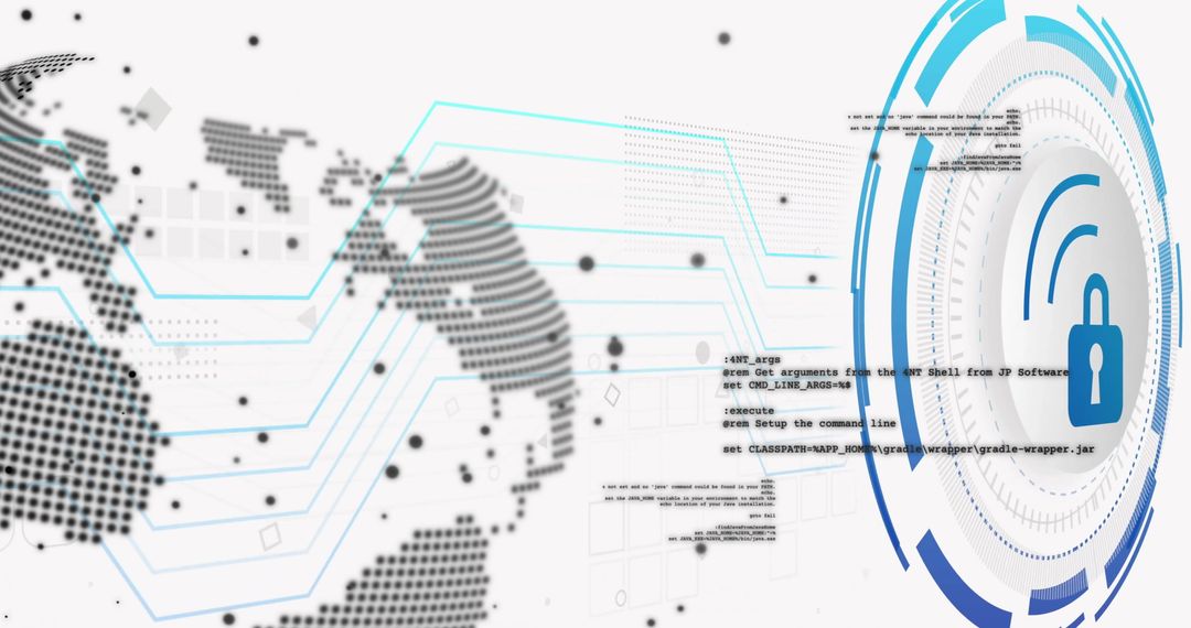 Futuristic Data Protection with Digital Lock on Globe Background