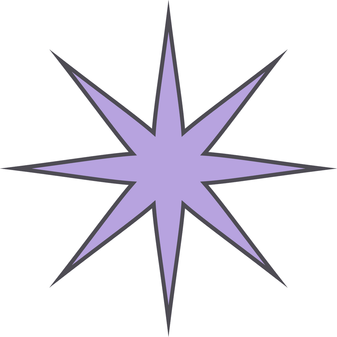 Minimalist Transparent Flat Design Purple Star Graphic