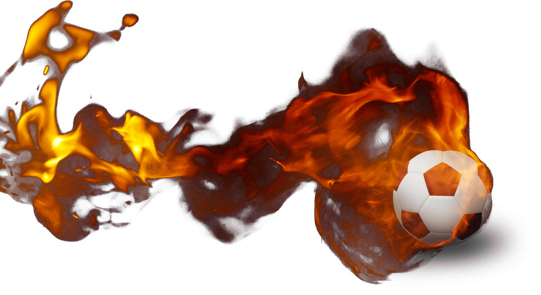 Fiery Football Blazing Through Transparent Background Illustration
