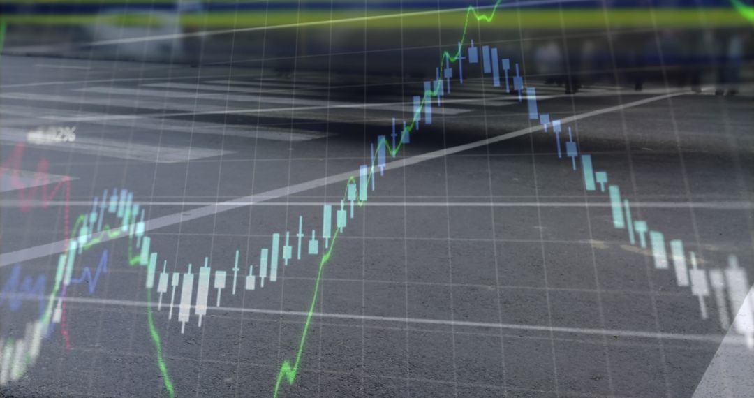 Abstract Economy Concept with Graph and Urban Scenes