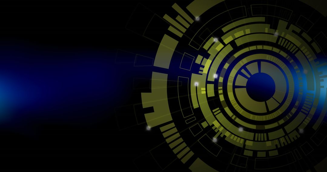 Abstract Futuristic Interface with Spinning Round Scanner