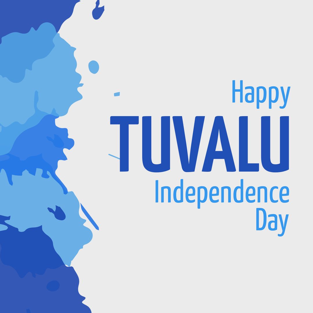 Tuvalu Independence Day Celebratory Banner with Abstract Art