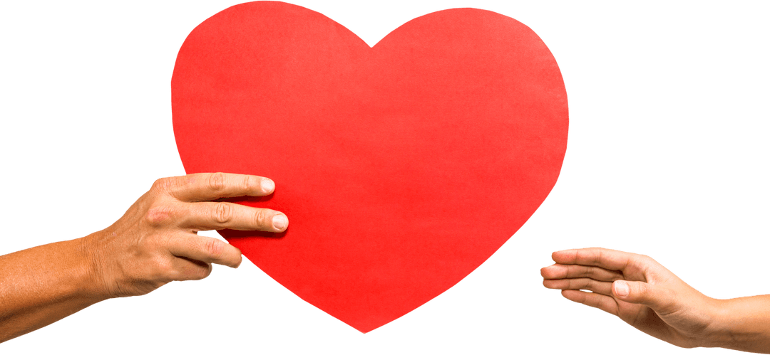 Transparent Hands Holding Heart Shaped Symbol of Love