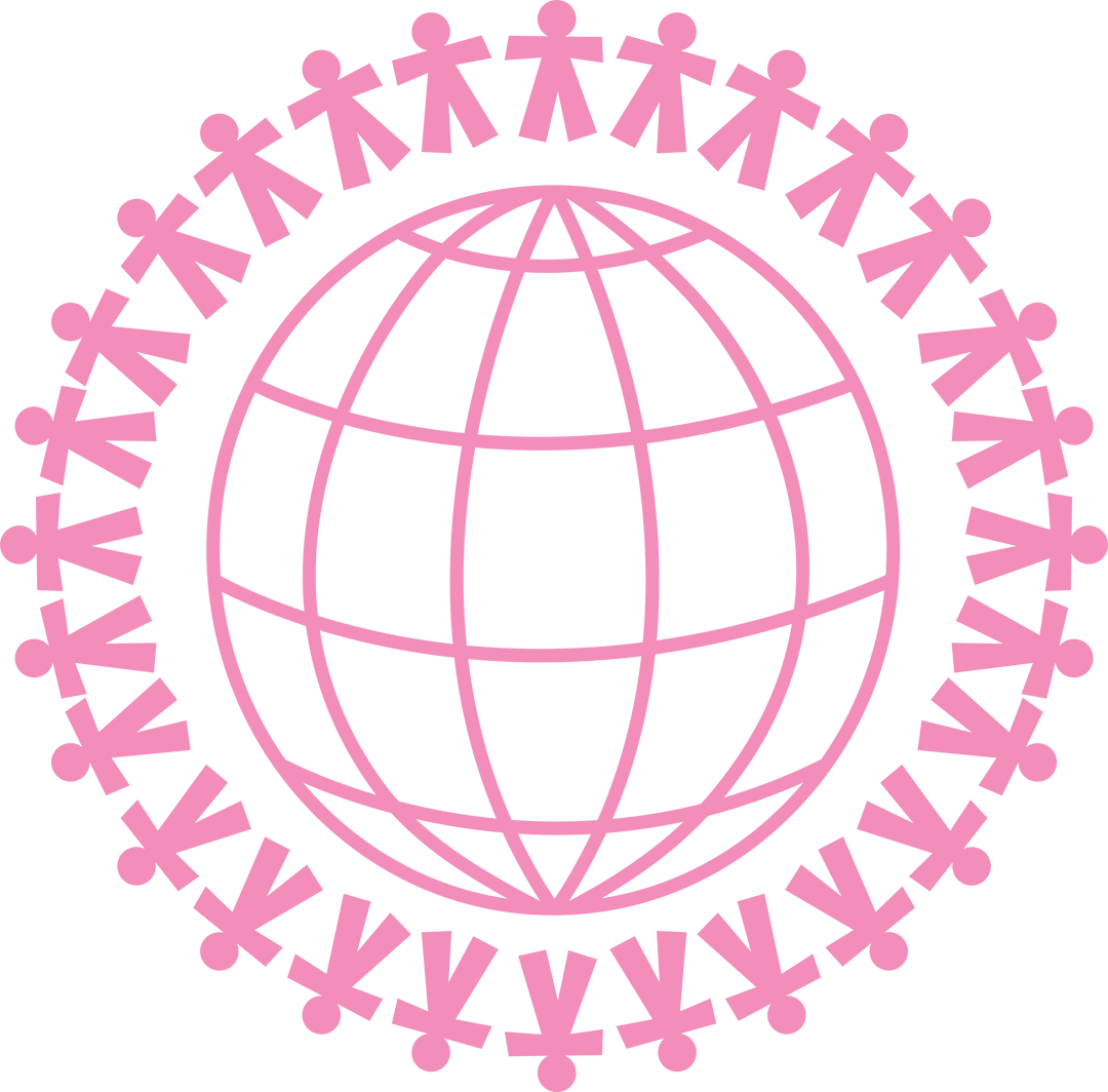 Transparent Pink Globe with People Surrounding for Global Community Concept - Download Free Stock Images Pikwizard.com