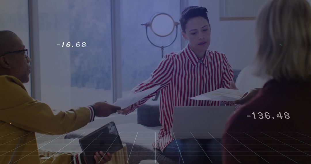 Modern Office Meeting: Diverse Team Collaborating on Technology