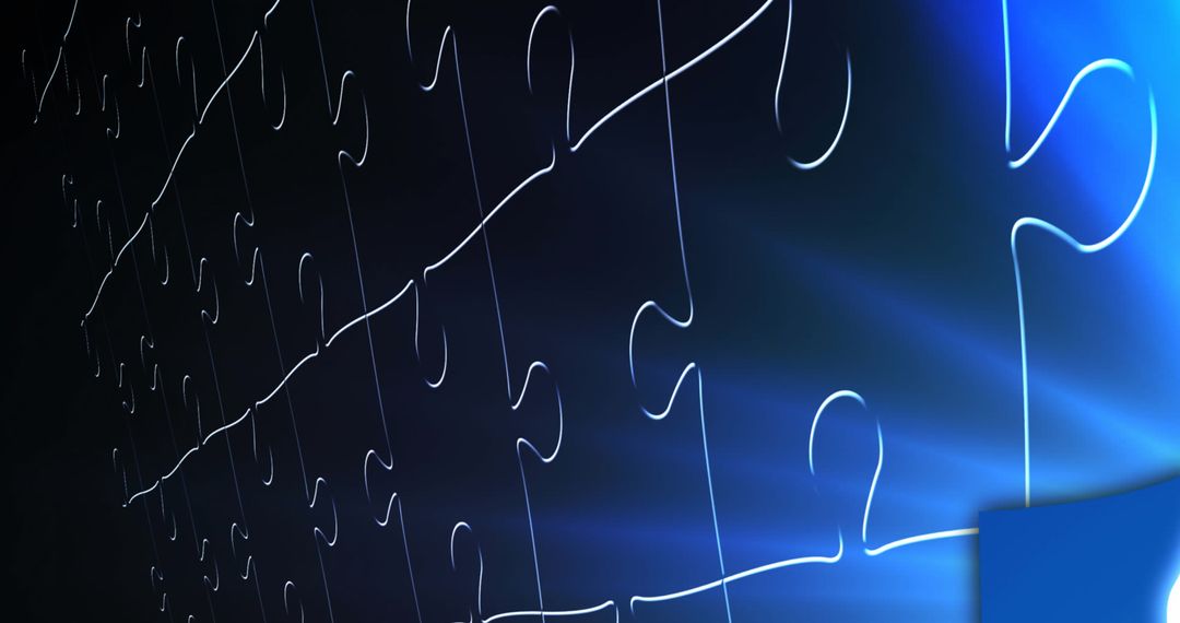 User Icons Floating Over Blue Puzzle Pieces Symbolizing Connectivity