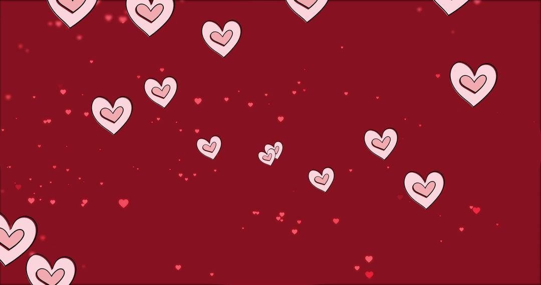 Floating Hearts on Red Background for Valentine's Celebration - Free Images, Stock Photos and Pictures on Pikwizard.com