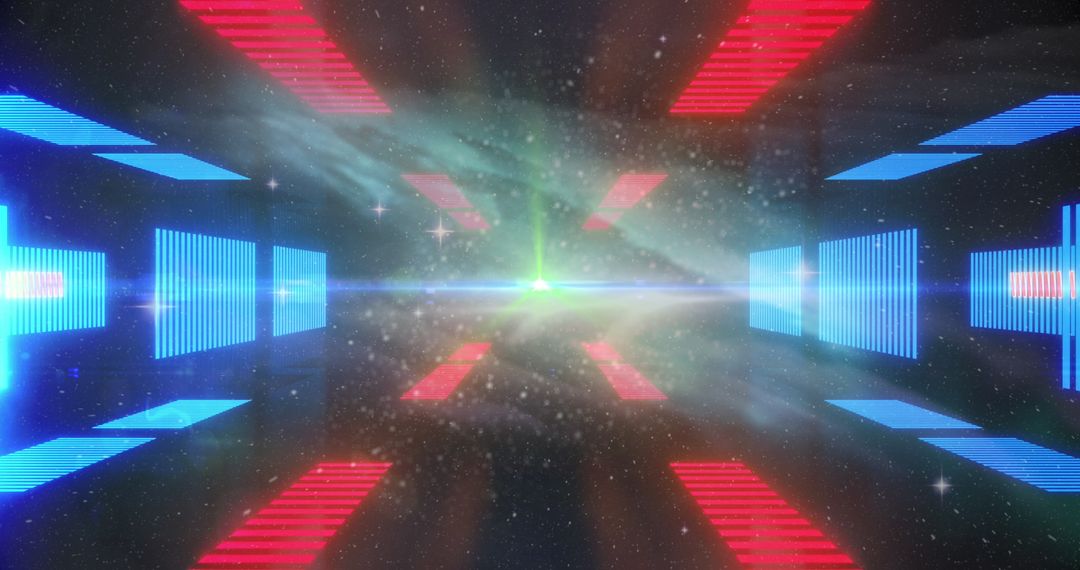 Futuristic Digital Interface in Cosmic Environment