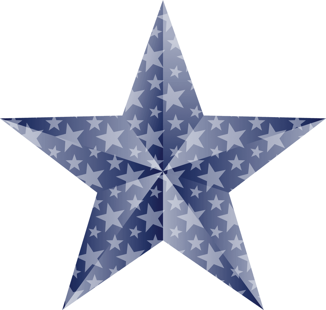 Star Shaped Transparent Pattern with Blue Overlapping Star Designs