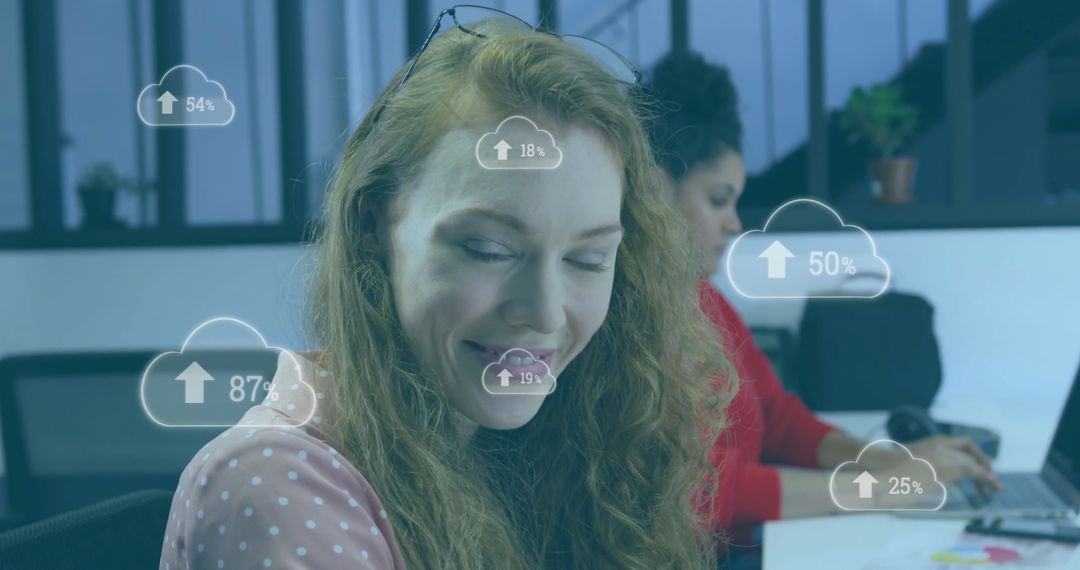 Diverse Businesswomen Working with Digital Cloud Interface