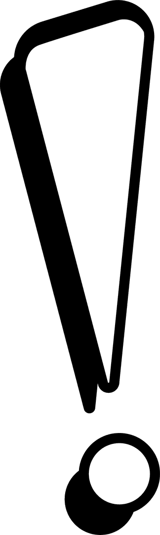 Floating Exclamation Point Icon with Shadow on Transparent Background